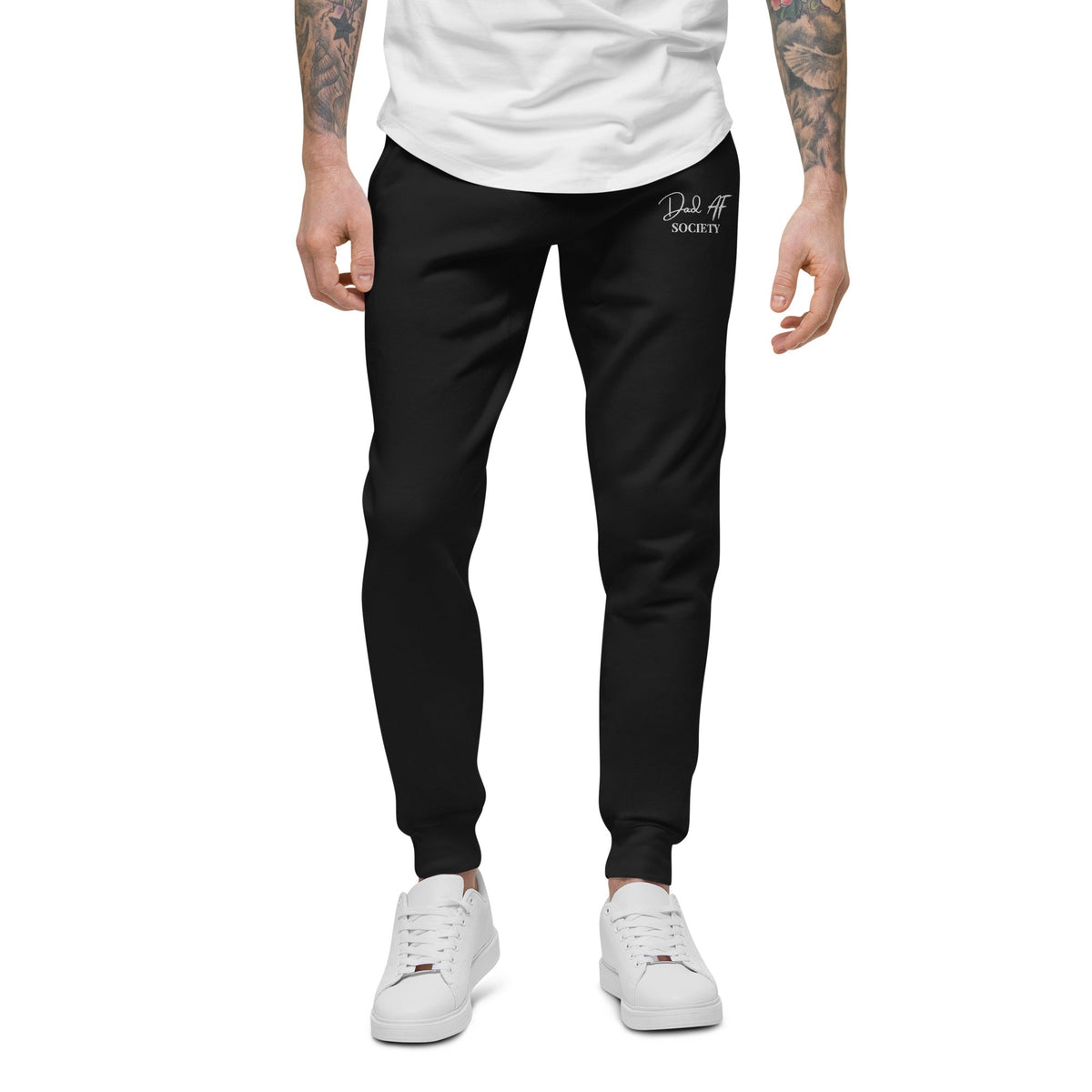 Dad AF Society  Fleece Joggers (Black) image 0