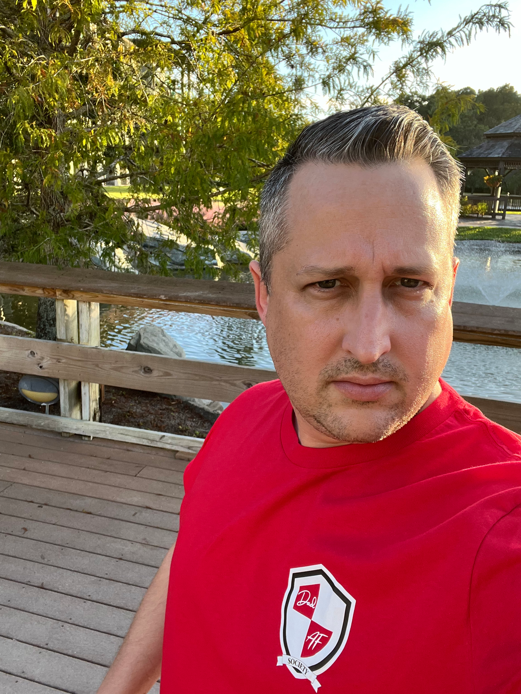 "Badge of Honor" Crew Neck (Red) image 0